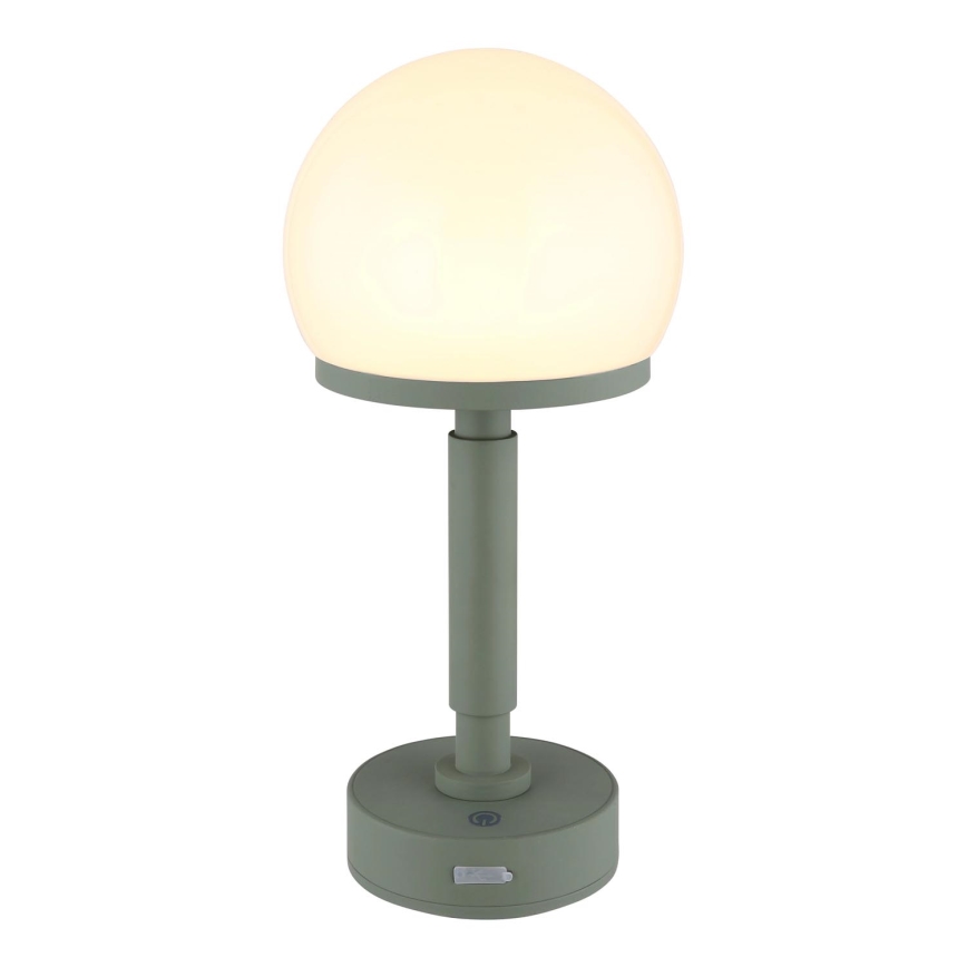 Globo - LED Himmennettävä ladattava kosketuspöytävalaisin LED/2,5W/5V 1800mAh 2800K vihreä