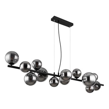 Globo - LED-kattokruunu johdossa 13xG9/3,5W/230V savuinen/musta
