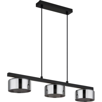 Globo - LED-kattokruunu johdossa 3xGX53/6W/230V savuinen/musta