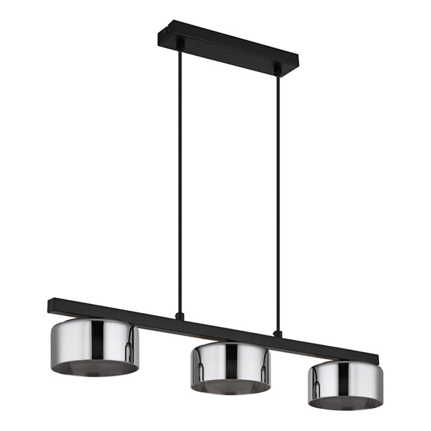 Globo - LED-kattokruunu johdossa 3xGX53/6W/230V savuinen/musta