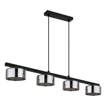 Globo - LED-kattokruunu johdossa 4xGX53/6W/230V savuinen/musta