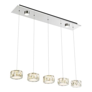 Globo - LED-kattokruunu johdossa LED/52W/230V 4000K kiiltävä kromi/läpinäkyvä