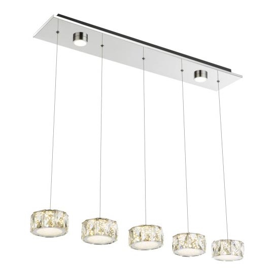 Globo - LED-kattokruunu johdossa LED/52W/230V 4000K kiiltävä kromi/läpinäkyvä