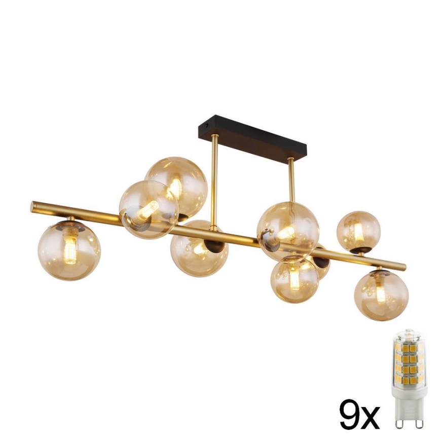 Globo - LED-kattokruunu tangossa 9xG9/3W/230V messinki