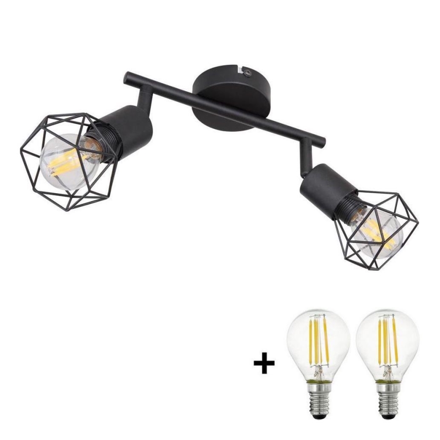 Globo - LED-kohdevalaisin 2xE14/6W/230V musta
