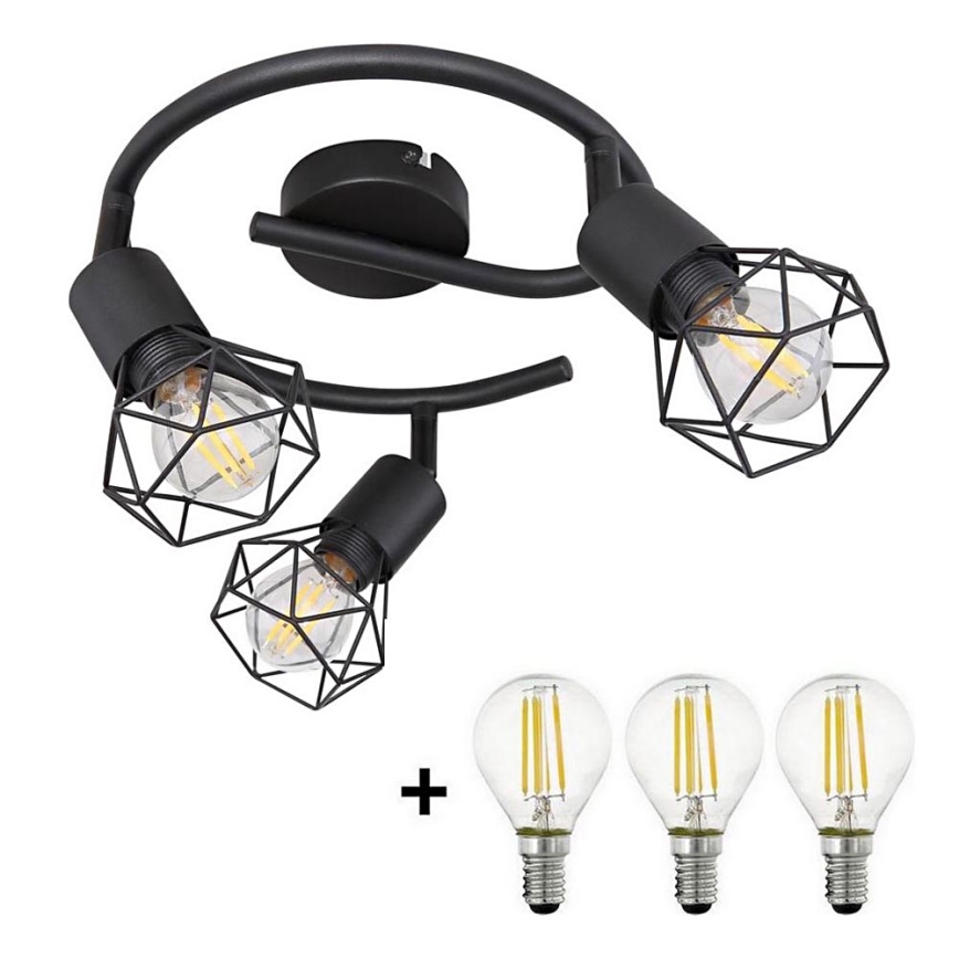Globo - LED-kohdevalaisin 3xE14/6W/230V musta