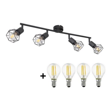 Globo - LED-kohdevalaisin 4xE14/6W/230V musta
