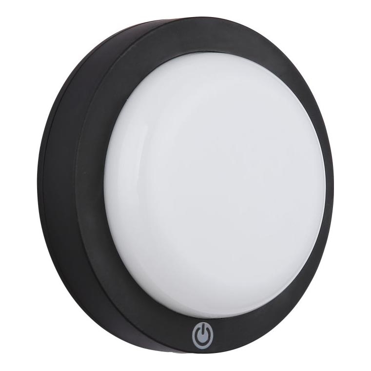 Globo - LED ladattava kosketusseinävalaisin LED/1,2W/3,7V halkaisija 15 cm 1800 mAh musta