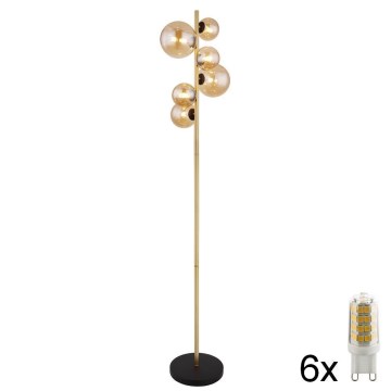 Globo - LED-lattiavalaisin 6xG9/3W/230V messinki