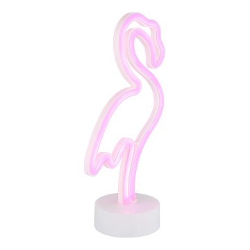 Globo - LED Neon pöytä koriste LED/2W/3xAA flamingo