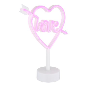 Globo - LED Neon pöytä koriste LED/2W/3xAA sydän