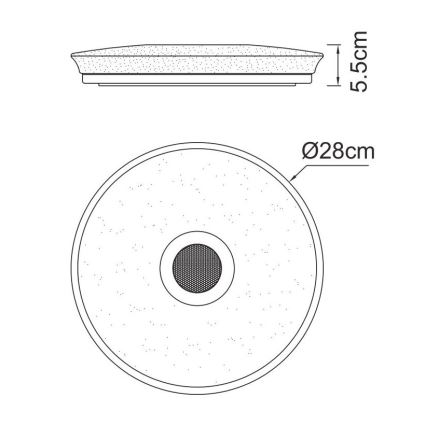 Globo - LED RGBW Himmennettävä kylpyhuonevalo kaiuttimella LED/18W/230V 3000-6500K IP44 + kauko-ohjaus