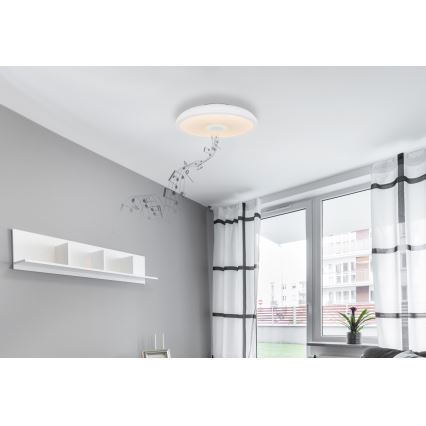 Globo - LED RGBW Himmennettävä kylpyhuonevalo kaiuttimella LED/18W/230V 3000-6500K IP44 + kauko-ohjaus