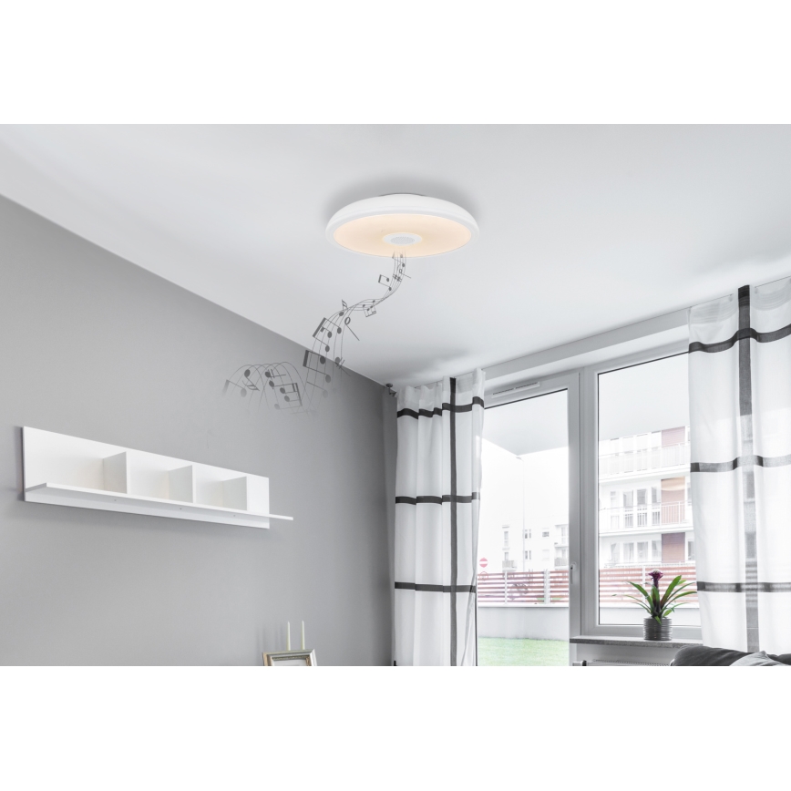Globo - LED RGBW Himmennettävä kylpyhuonevalo kaiuttimella LED/18W/230V 3000-6500K IP44 + kauko-ohjaus