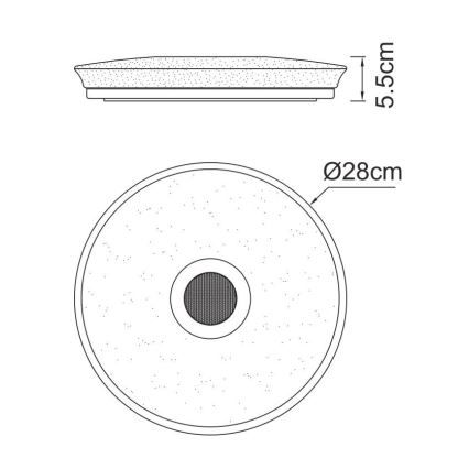Globo - LED RGBW Himmennettävä kylpyhuonevalo kaiuttimella LED/18W/230V 3000-6500K IP44 + kauko-ohjaus