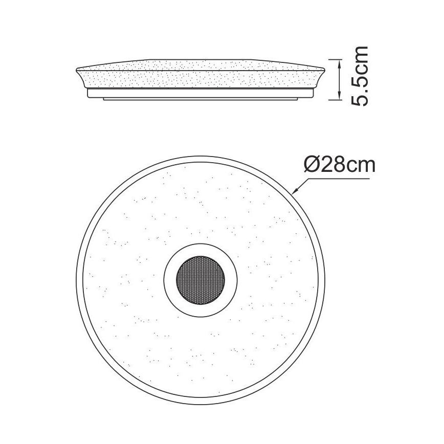 Globo - LED RGBW Himmennettävä kylpyhuonevalo kaiuttimella LED/18W/230V 3000-6500K IP44 + kauko-ohjaus