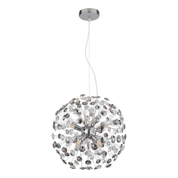 Globo - LED-riippuvalaisin vaijerilla 8xG9/3,5W/230V halkaisija 40 cm kiiltävä kromi