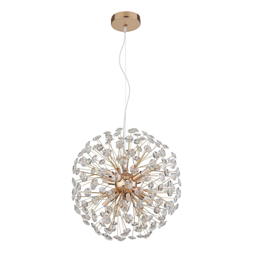 Globo - LED-riippuvalaisin vaijerilla 8xG9/3,5W/230V halkaisija 40 cm kultainen