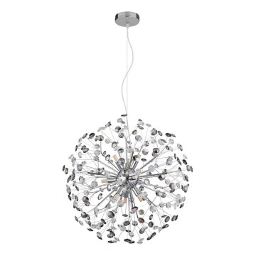 Globo - LED-riippuvalaisin vaijerilla 9 x G9/3,5 W/230 V, halkaisija 60 cm, kiiltävä kromi