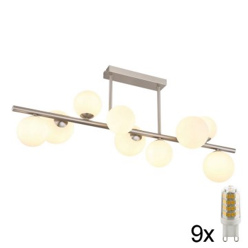 Globo - LED-riipuskattokruunu 9xG9/3W/230V mattakromi
