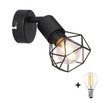 Globo - LED-seinävalaisin 1xE14/6W/230V musta