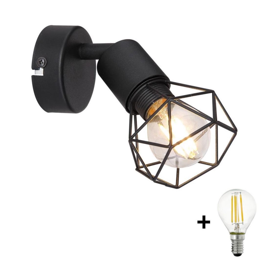 Globo - LED-seinävalaisin 1xE14/6W/230V musta