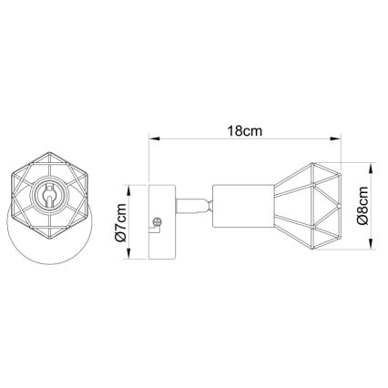 Globo - LED-seinävalaisin 1xE14/6W/230V musta