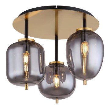 Globo - Pinta-asennettava kattokruunu 3xE14/40W/230V messinki
