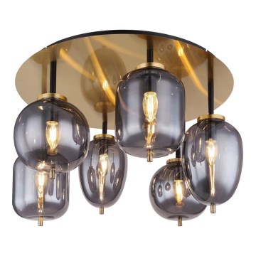 Globo - Pinta-asennettava kattokruunu 6xE14/40W/230V messinki