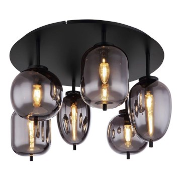 Globo - Pinta-asennettava kattokruunu 6xE14/40W/230V musta