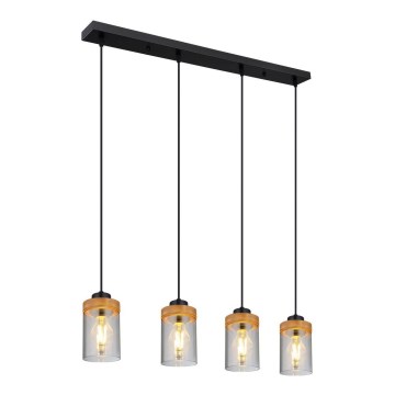Globo - Riippuvalaisin FINCA 4xE27/40W/230V metalli/puu