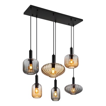 Globo - Ripustettava kattokruunu vaijerilla 6xE27/60W/230V
