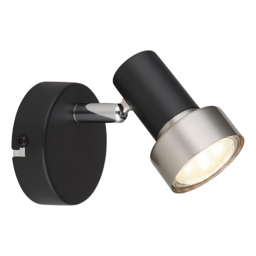 Globo - Seinäkohdevalo 1xGU10/25W/230V musta/hopea