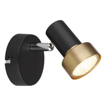 Globo - Seinäkohdevalo 1xGU10/25W/230V musta/kulta