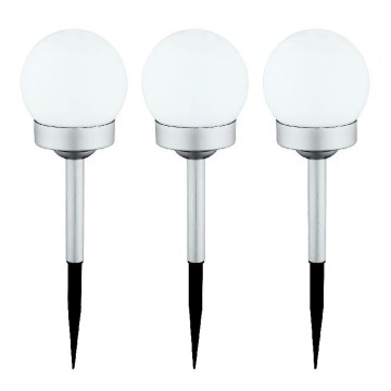 Globo - SETTI 3x LED-aurinkovalaistus LED/0,06W/3V 4000K halkaisija 10 cm IP44