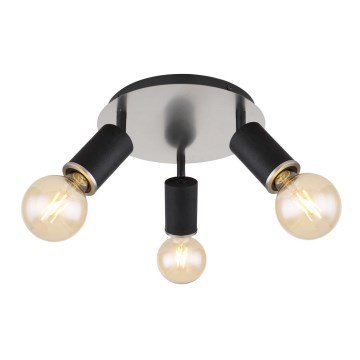 Globo - Spotlight 3xE27/60W/230V musta puu