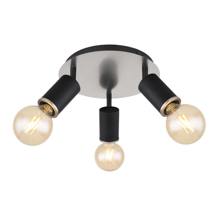Globo - Spotlight 3xE27/60W/230V musta puu