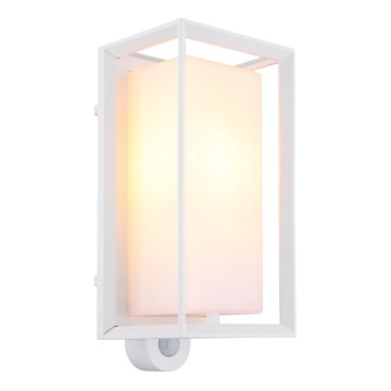 Globo - Ulkovalo anturilla 1xE27/60W/230V IP44 valkoinen