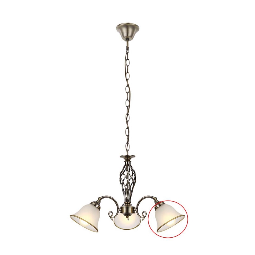 Globo - Vaihtolasikupu kattokruunuun ODIN E27, valkoinen, Ø 16 cm