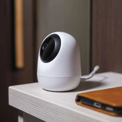 Älykäs sisätilojen kääntyvä kamera liiketunnistimella GoSmart 5V Wi-Fi Tuya valkoinen
