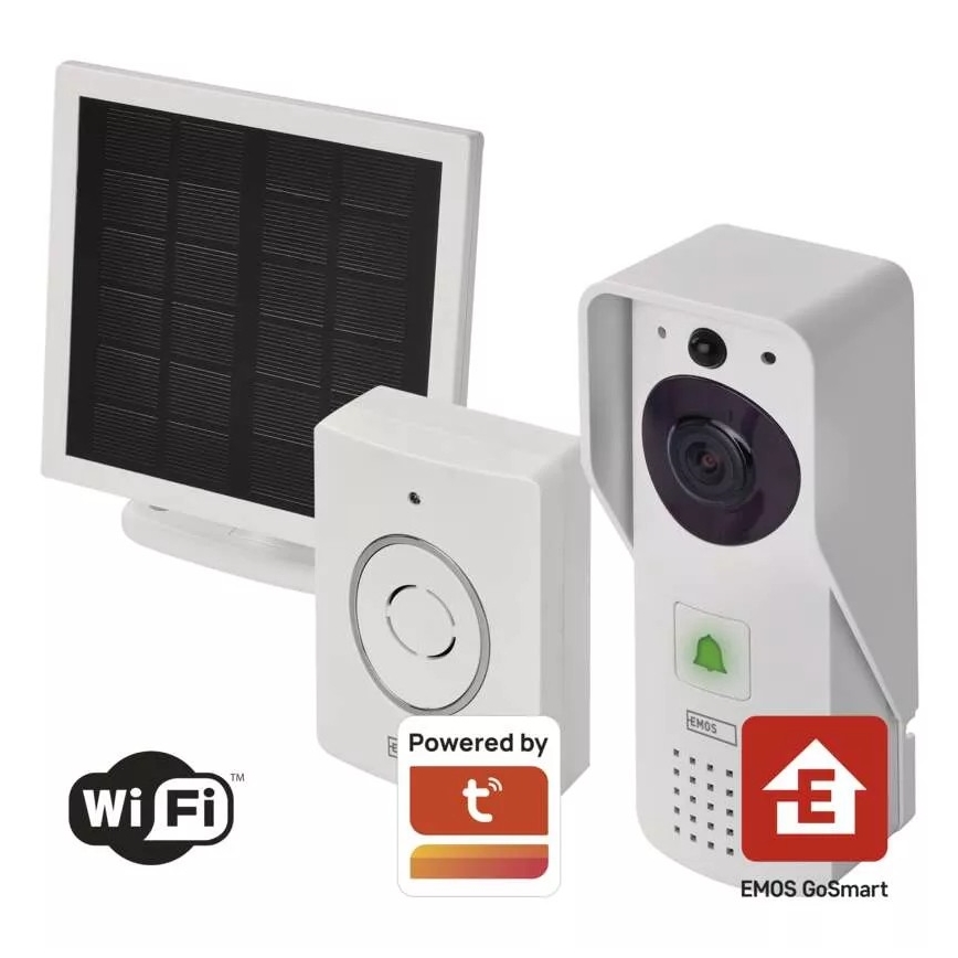Langaton videovilkku aurinkopaneelilla GoSmart 4400 mAh 3xAA IP44 Wi-Fi Tuya