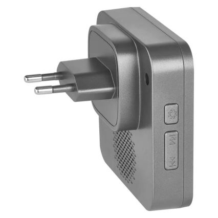 GoSmart langaton ovikello pistorasiaan 230 V + 1× CR2032, harmaa, Wi‑Fi