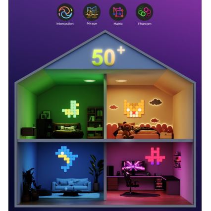 Govee - 10x Älykäs mini RGBIC panel Wi-Fi