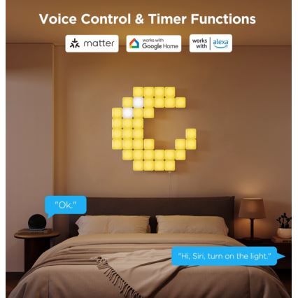 Govee - 10x Älykäs mini RGBIC panel Wi-Fi