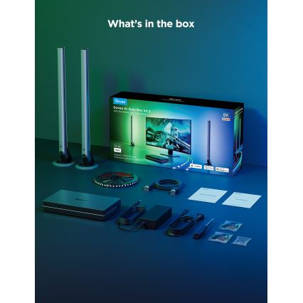 Govee - AI Sync Box Kit 2 Älykäs PC-valaistussetti 27-34 + LED-paneelit Wi-Fi