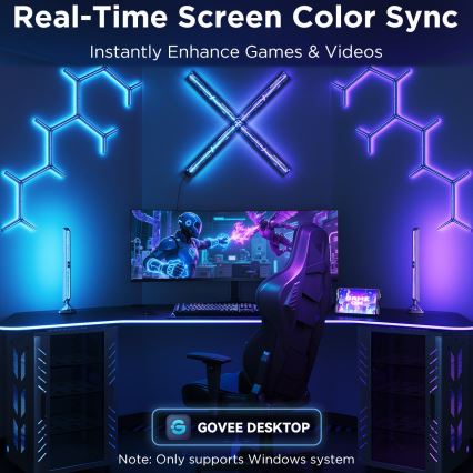 Govee - älykkäät RGBIC Gaming Pro -valopaneelit, Matter- ja Wi‑Fi-tuki