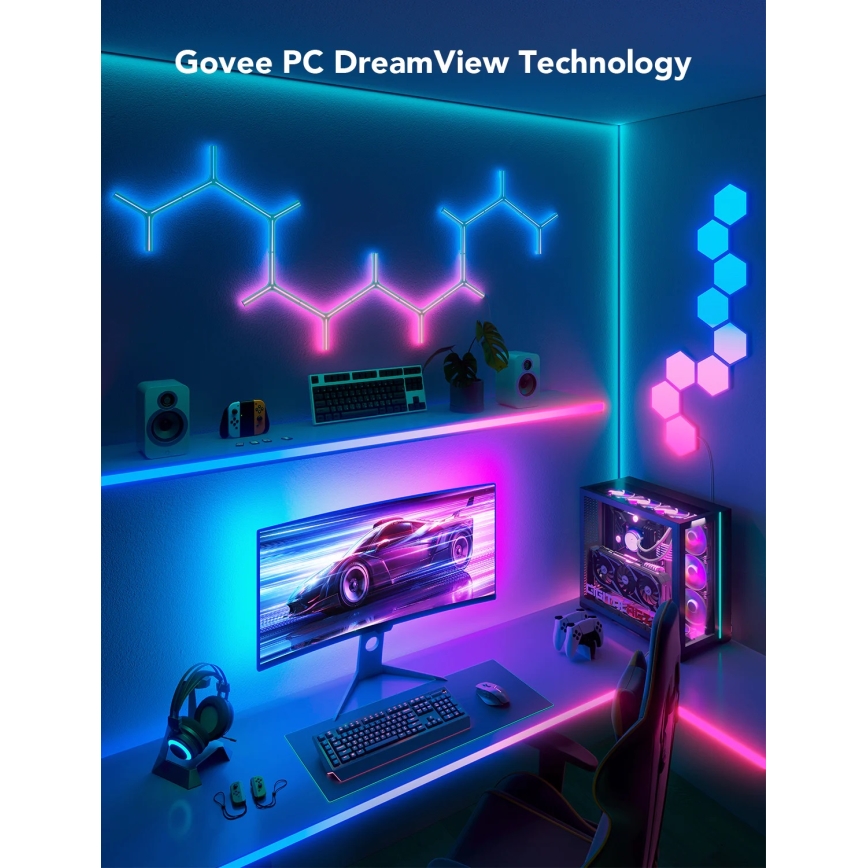 Govee - Dreamview G1 Smart LED RGBIC monitor ivalaistus 27-34" Wi-Fi