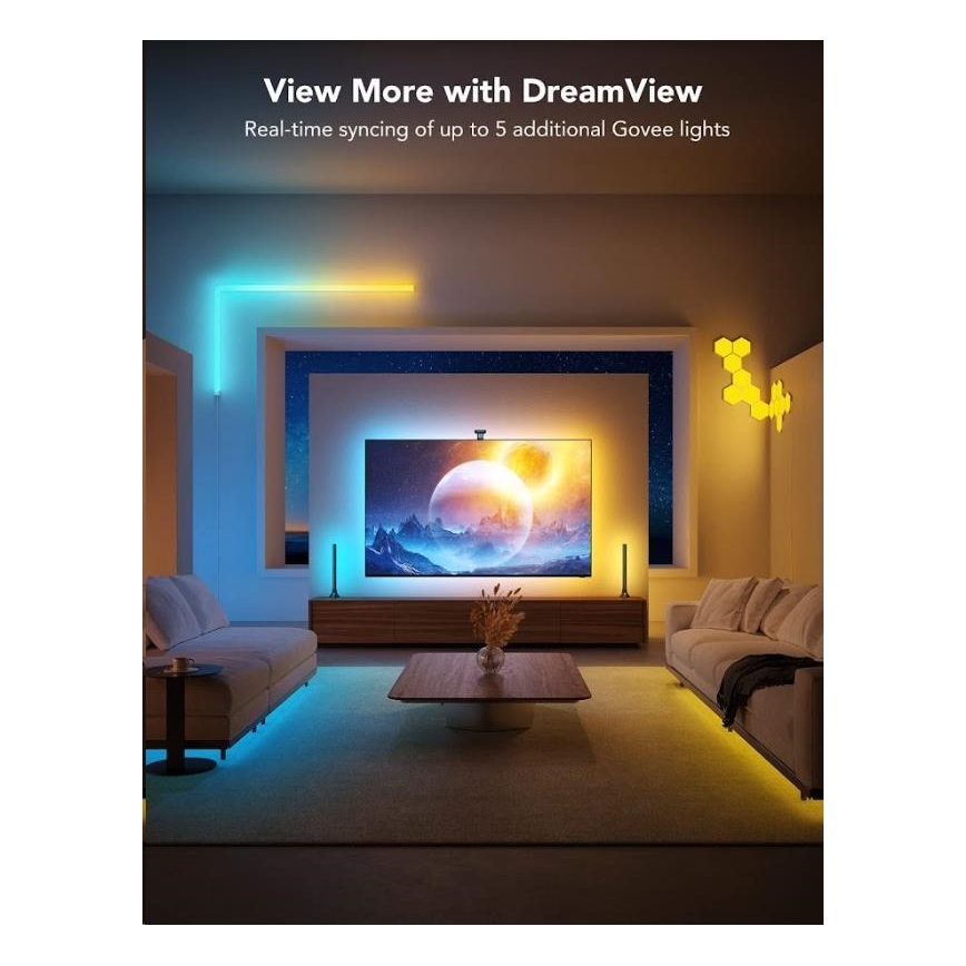 Govee - DreamView T2 DUAL TV 55-65" SMART LED taustavalo RGBIC Wi-Fi + kauko-ohjaus