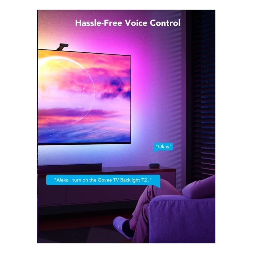 Govee - DreamView T2 DUAL TV 55-65" SMART LED taustavalo RGBIC Wi-Fi + kauko-ohjaus