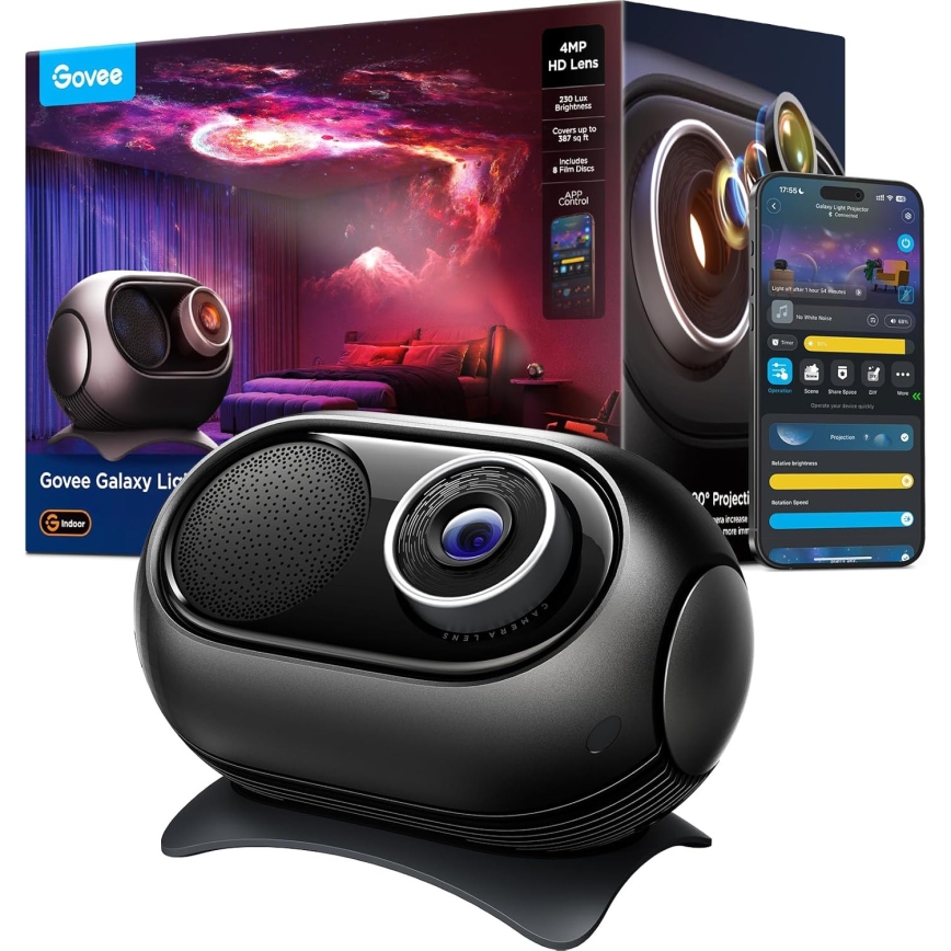 Govee - Galaxy Light Projector 2 Pro Matter Wi-Fi-kaiuttimella